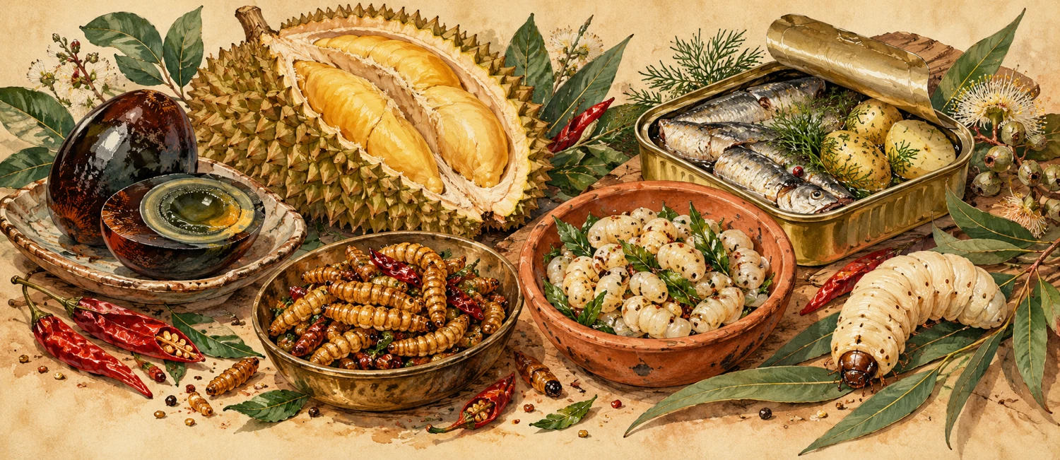 Watercolour interpretation of unusual foods and botanical ingredients